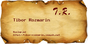 Tibor Rozmarin névjegykártya